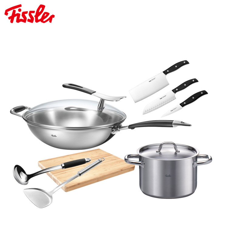 菲仕乐/Fissler TZ00000782 不锈钢炒锅汤锅刀具套组