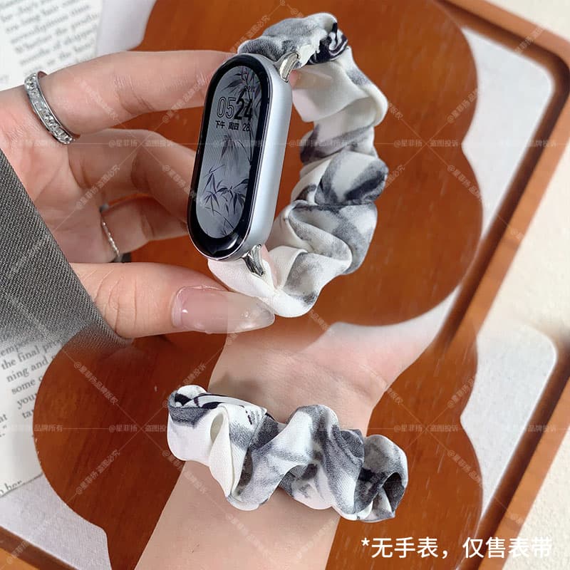 适用小米手环10表带大肠发圈手腕带9/8/7/6/5/4/3代NFC通用替换带智能配件小众高级感十九带新国风个性3264高清大图