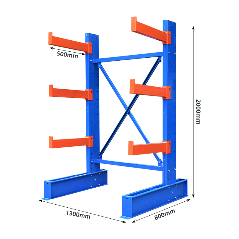 臻远ZY-XBS-07悬臂式重型货架仓库厂房货架承载500KG/臂单臂三层主架臂长50cm高清大图