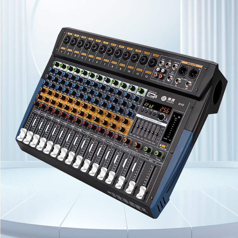 惠度(HuiDu)D12专业舞台演出设备调音台多功能会议数字混响效果均衡器模拟调音台高清大图