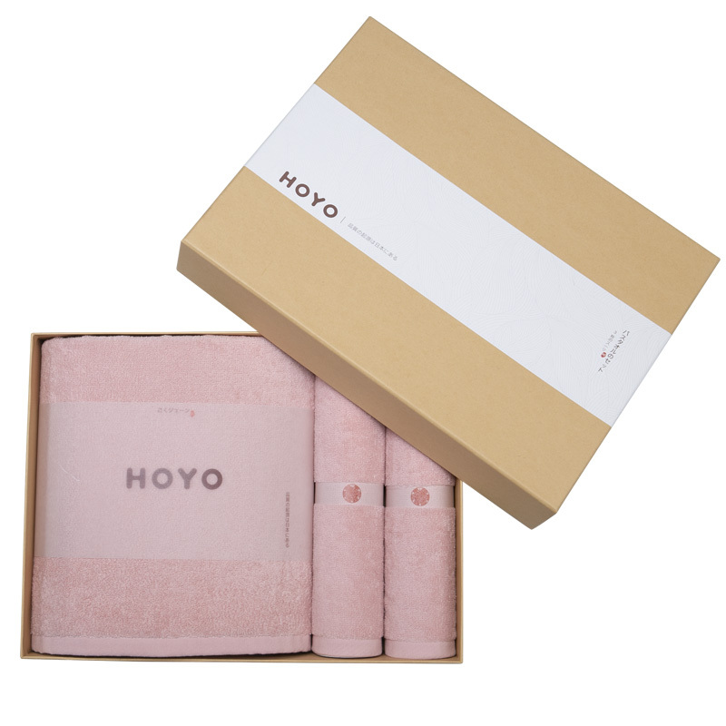 HOYO芦荟毛巾浴巾三件套家用纯棉吸水速干不掉毛伴手礼盒套装7245