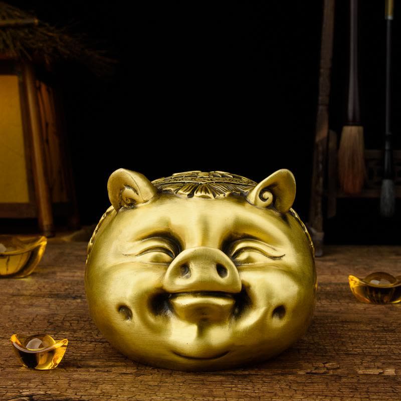 家柏饰(CORATED)猪存钱罐 金钱福猪猪储蓄罐存钱猪摆件微笑猪萌萌猪装饰品图片