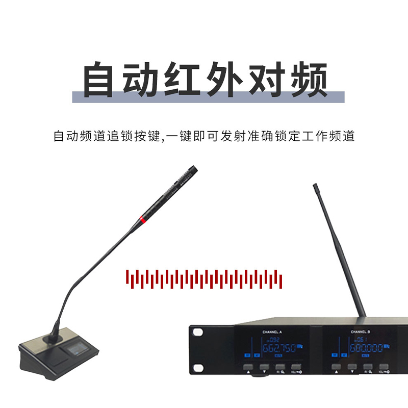 润普Runpu RP-WH9002E 会议室礼堂报告厅直播/演讲/智慧教育真分集专业无线一拖二鹅颈式麦克风高清大图