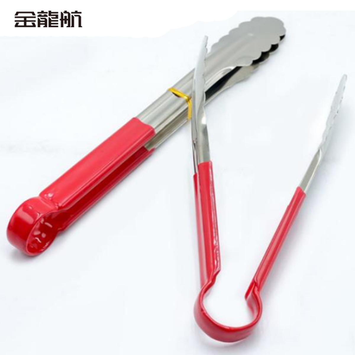 金龙航 红柄不锈钢食品夹/个高清大图
