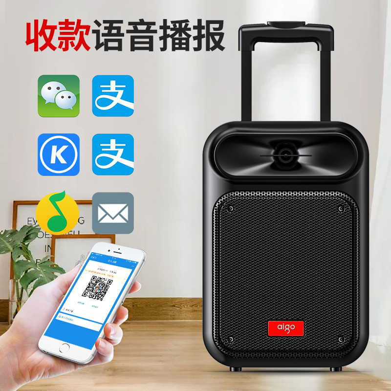 爱国者S55单咪版广场舞音响户外手提便携式蓝牙小音箱K歌家用唱歌店铺收款大音量高清大图