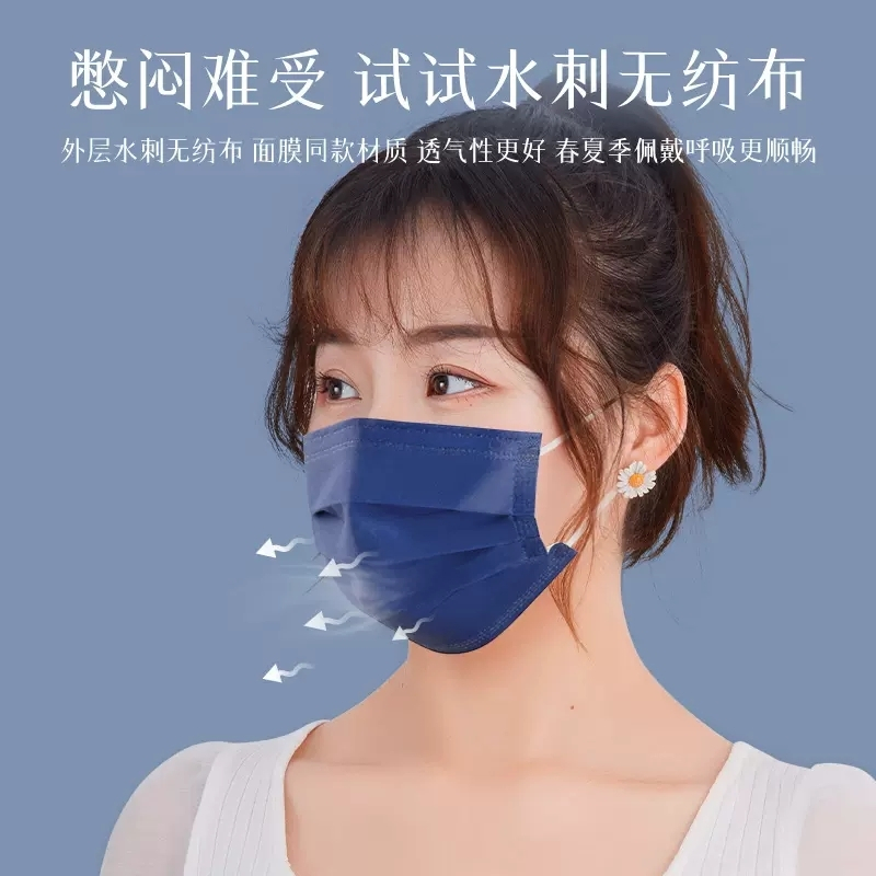 可孚莫兰迪色医用外科口罩成人一次性医疗防护透气正规高颜值三层-[落日橙]20只单片独立装(医用外科级)
