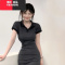 YIBUSHENGpolo连衣裙子女季2024新款气质包臀裙辣妹紧身长裙御姐风小妈裙