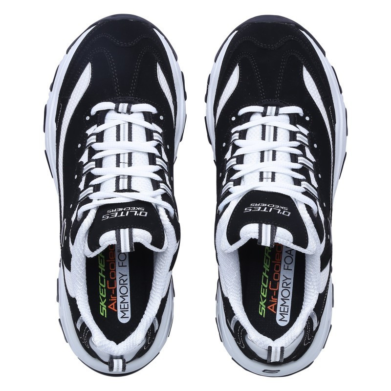 斯凯奇skechers秋季男鞋经典一代黑白熊猫鞋厚底复古老爹鞋时尚休闲鞋