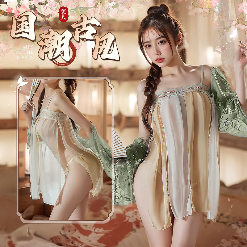 姬欲古典纱裙装睡衣睡裙性感制服诱惑激情挑逗情趣内衣免脱9684