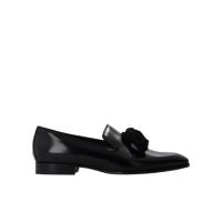 周仰杰(Jimmy Choo)真皮圆头乐福鞋男鞋户外休闲鞋流苏装饰品牌徽 黑色 41