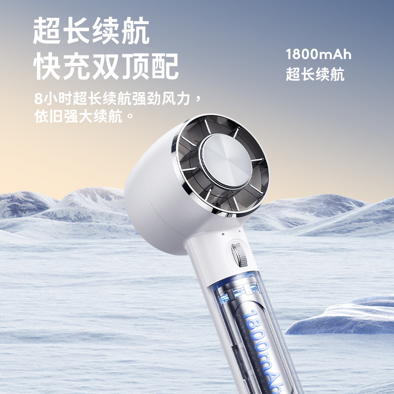 聪鲸100档冰冷手持风扇Y28白色高清大图