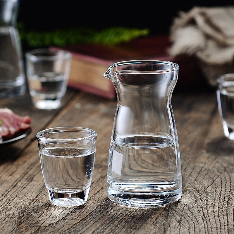 青苹果玻璃白酒杯分酒器酒具套装12件套分酒器*6白酒杯*6礼盒装
