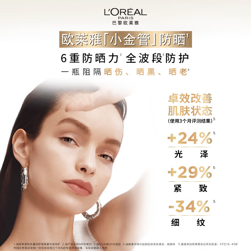 欧莱雅小金管防晒霜30ml高清大图