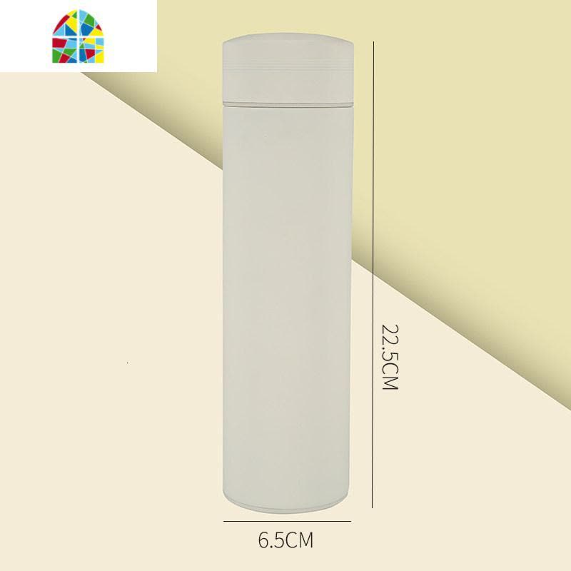 保温杯女简约304不锈钢男马卡龙潮流水杯子学生韩国清新可爱定制 FENGHOU 米白色图片