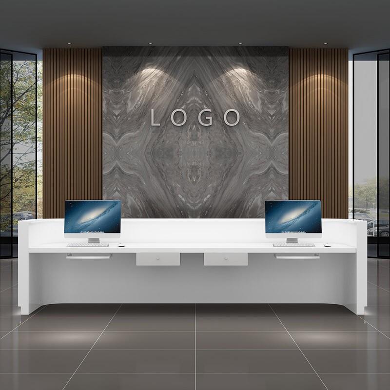 半个许仙轻嵩公司烤漆前台接待台现代简约风收银台吧展示迎宾台柜