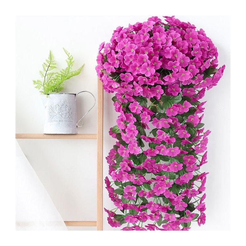 仿真紫罗兰花藤挂墙假花吊兰花卉塑料花藤条室内客厅装饰花绣球花