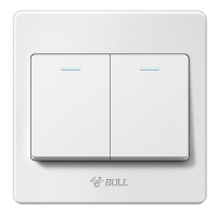 公牛(BULL) 开关插座 G07系列 二开单控开关 86型面板G07K211Y 白色 暗装