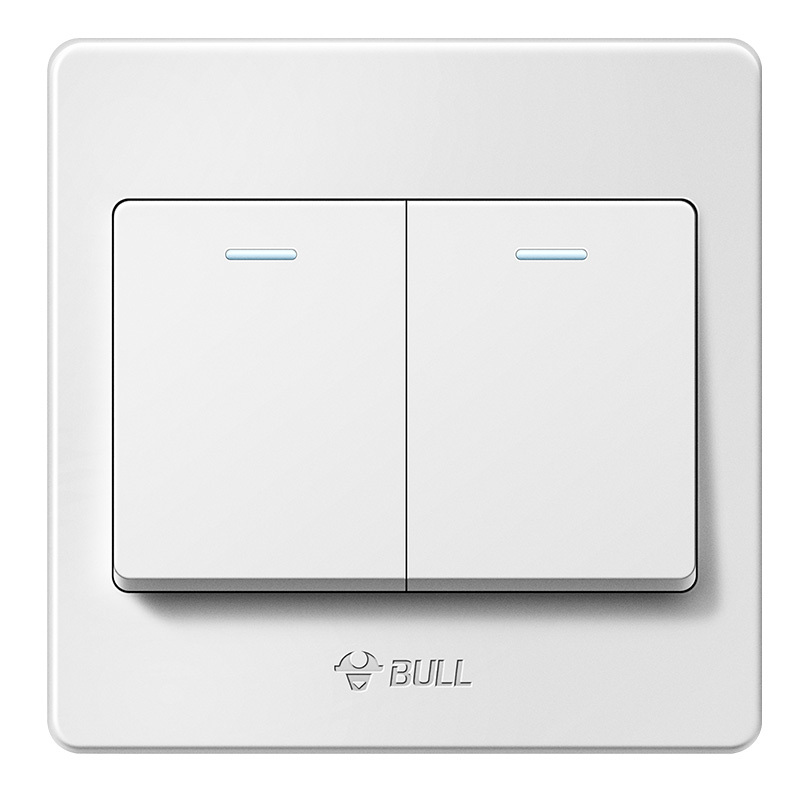 公牛(BULL) 开关插座 G07系列 二开单控开关 86型面板G07K211Y 白色 暗装