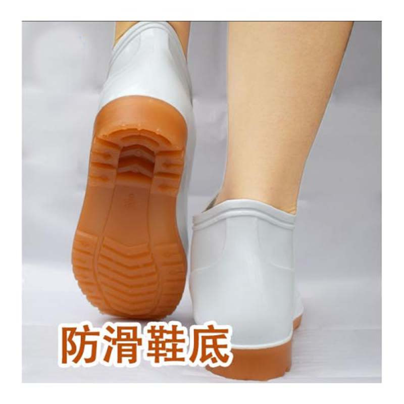 乐寿 YC 白色防滑靴子 矮筒