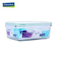 三光云彩(GLASSLOCK) 钢化耐热玻璃保鲜盒 饭盒韩国进口长方形饭盒695ml微波炉可用密封防漏收纳盒便当盒