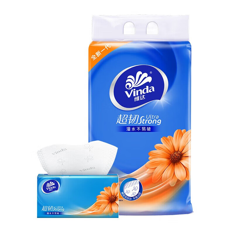 维达 超韧抽纸3连包150抽 每提3包*4提(新老包装随机发货)