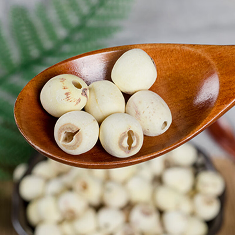 绿帝磨皮莲子粒大饱满自然莲香粉糯爽口大小均匀通心通透500g高清大图