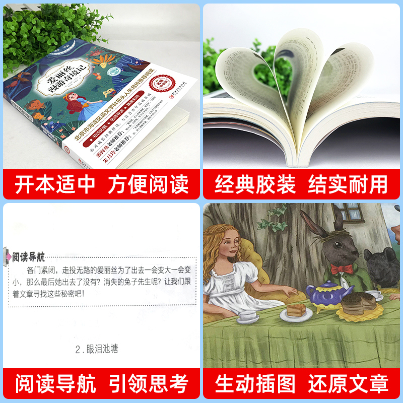 海底两万里 [正版]爱丽丝漫游奇境记书 爱丽丝梦游仙境书六年级下册必读书目 小学生课外书奇镜彩绘原版原著阅读书籍五年级老高清大图