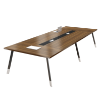 迅众(XUN ZHONG) 办公家具钢架会议桌简约现代时尚办公桌阅览桌洽谈接待桌办公条形长桌家具支持定制2.4米会议桌