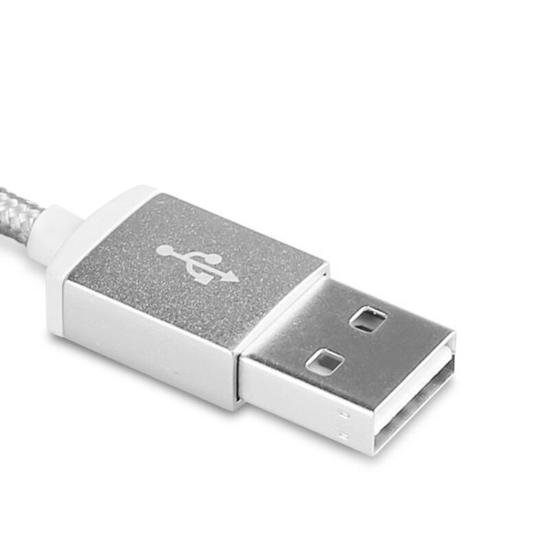 品胜 PISEN 数据线MicroUSB接口双面安卓数据充电尼龙线 1.5M 银灰色