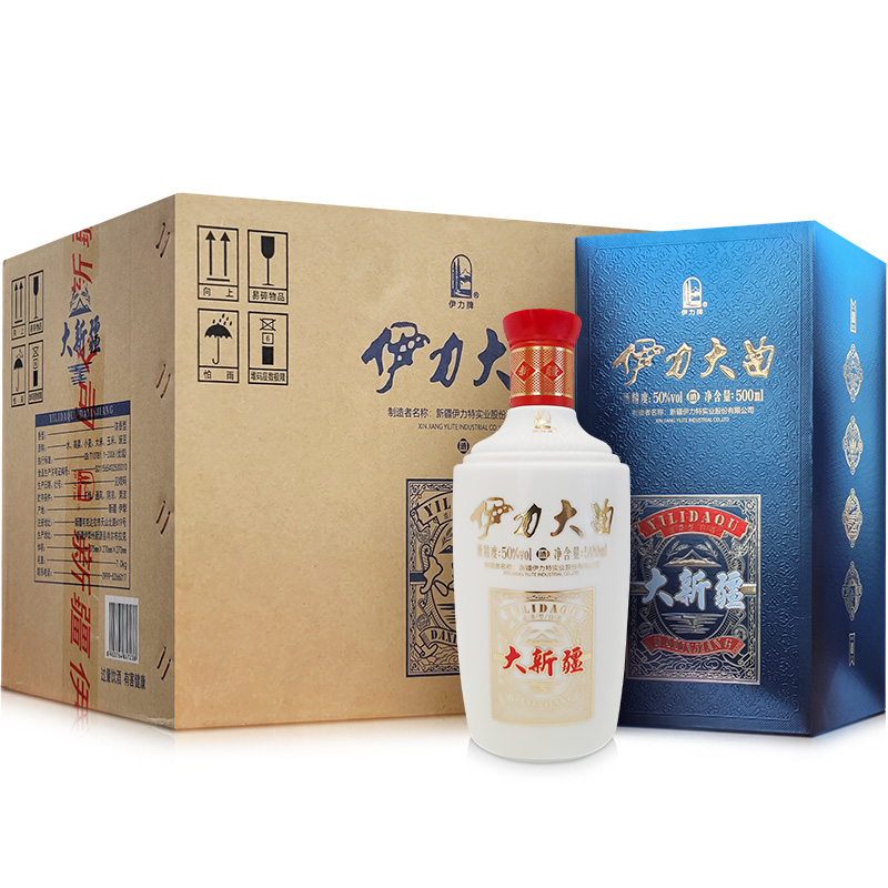 官方旗舰店50度伊力特伊力大曲大新疆500ml6瓶整箱浓香白酒参数