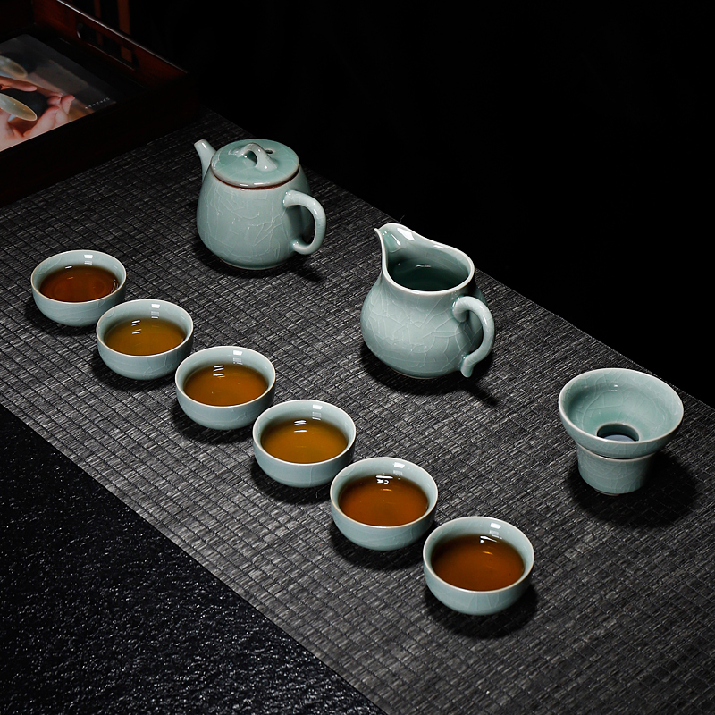 八方礼BFL2020-39汉高石瓢壶10入壶230ml杯40ml茶壶1茶海1茶漏1茶托1茶杯6(单位:套)浅蓝高清大图