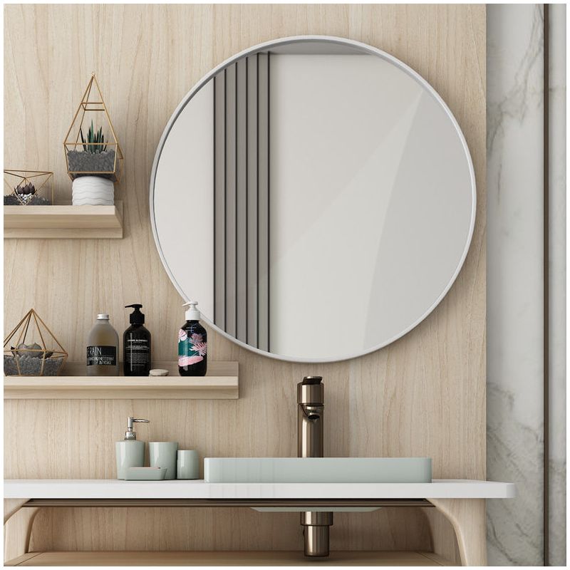 工匠时光酒店浴室镜壁挂圆形化妆镜墙上挂镜卫浴镜美容理发镜装饰镜免