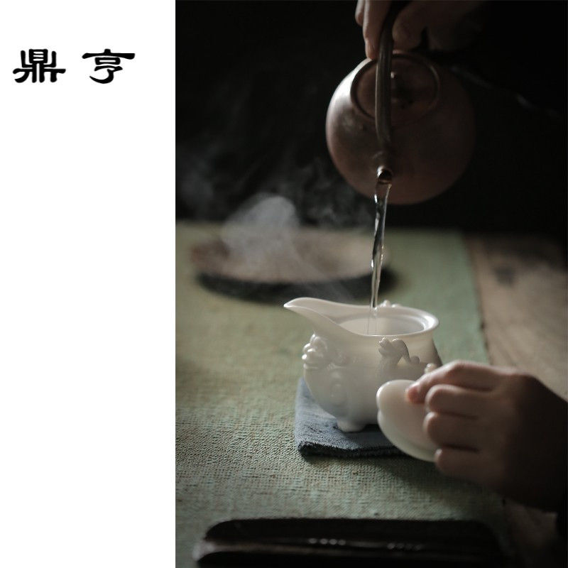 鼎亨德化白瓷茶壶 陶瓷功夫茶具盖碗茶碗茶杯带过滤三才碗家用手