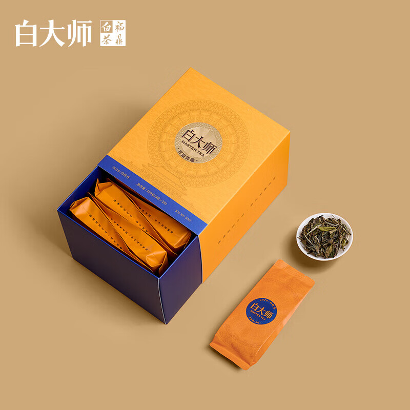 白大师茶叶白茶2020年白牡丹散茶100g 2016年寿眉茶饼300g宫迎祥瑞白茶组合装高清大图
