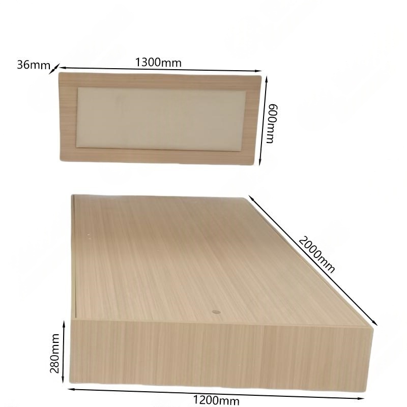 桃锦堂 床+床垫+床头柜(含背板)1.2m套高清大图