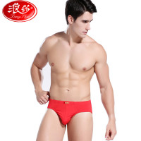 浪莎langsha男士内裤男中腰本命年吉祥喜庆大红短裤裤头2条 175/XL/（适合腰围2.3-2.4尺） 喜庆大红/莫代尔三角1015/2条