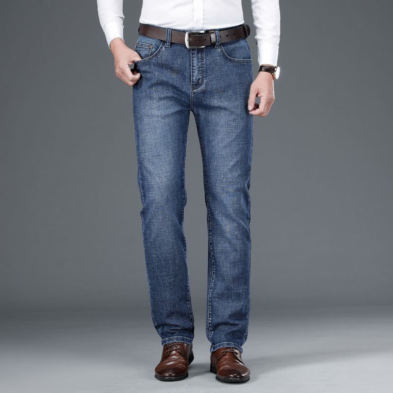 老爺車(LAOYECHE)牛仔裤男秋冬季款弹力商务男裤男士直筒休闲宽松裤子图片