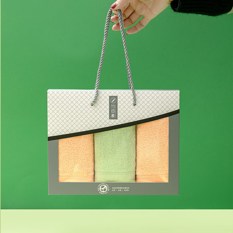 竹印象 节节高小糖果三件套小糖果 毛巾3条(24*50cm/45g)