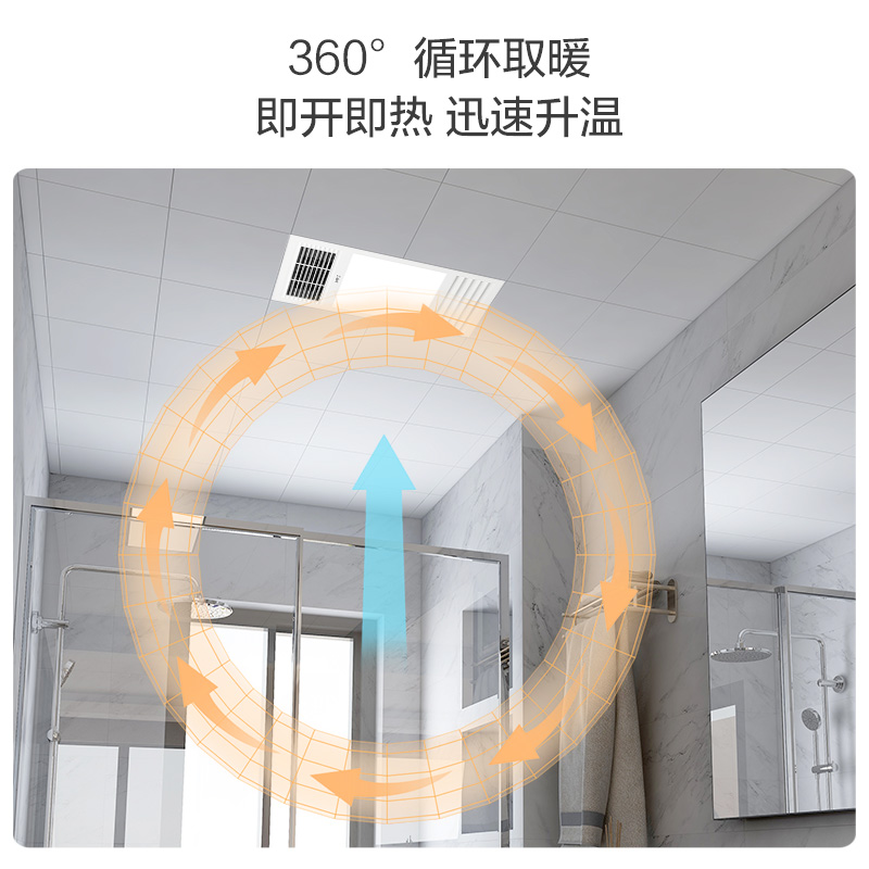 欧普照明风暖型浴霸灯排气扇一体取暖集成吊顶卫生间浴室暖风机w高清大图