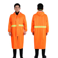 正亿达雨衣大褂加长款全身防暴雨连体户外成人外穿一体雨披 环卫大褂橙色【拉链】 XXL