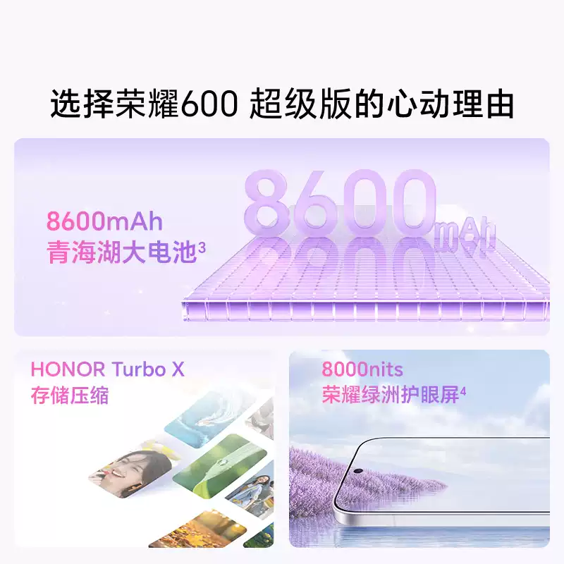 [全新]荣耀600 超级版 12GB+256GB 曜石黑 2亿超清影像 第四代骁龙7芯 8600mAh大毫安 80W 拍照时尚高清大图