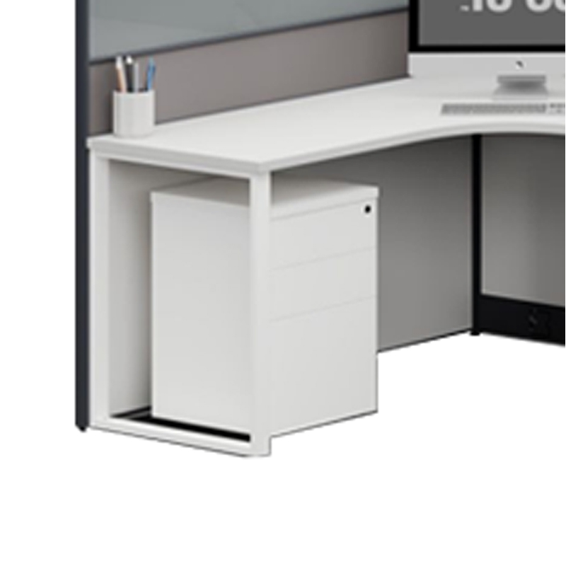 臻远ZYGW-129屏风工作卡位职员桌办公桌含储物衣柜 U型两人位高清大图