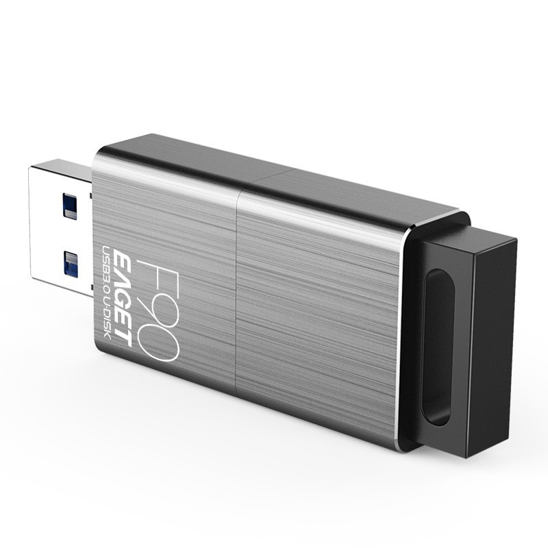 忆捷 (EAGET)F90 U盘 USB3.0高速金属推拉式车载商务优盘 防尘 防水 防震 128GB