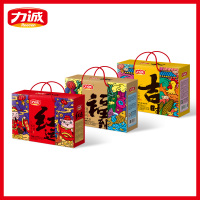 力诚[吉时]年货节新春红色礼盒肉类零食卤味零食 730g[8款产品]