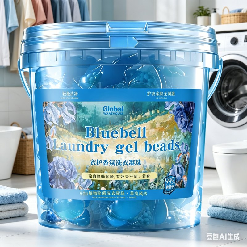 [草曳风铃]全球仓花香凝珠7g*50颗多效合一浓缩型洗衣凝珠去污留香杀菌祛螨多腔留香珠洗衣球洗衣珠洗衣胶囊持久留香