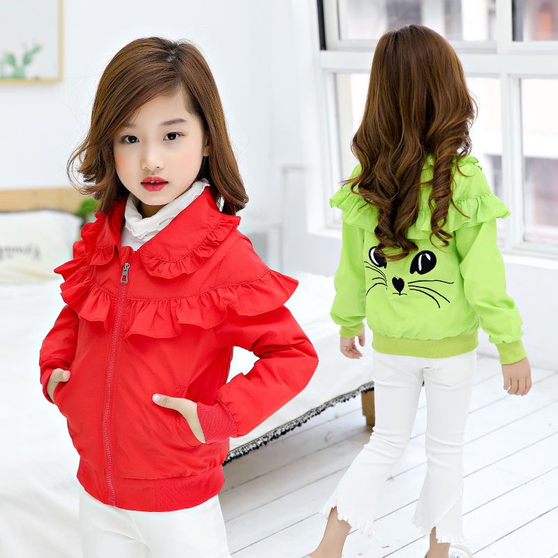 110岁童装女童外套春秋款3新款韩版5小学生6儿童夹克7女孩上衣