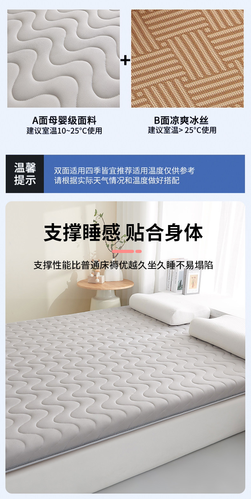鑫睿辉 床垫席床褥双面两用 90*200cm 张高清大图