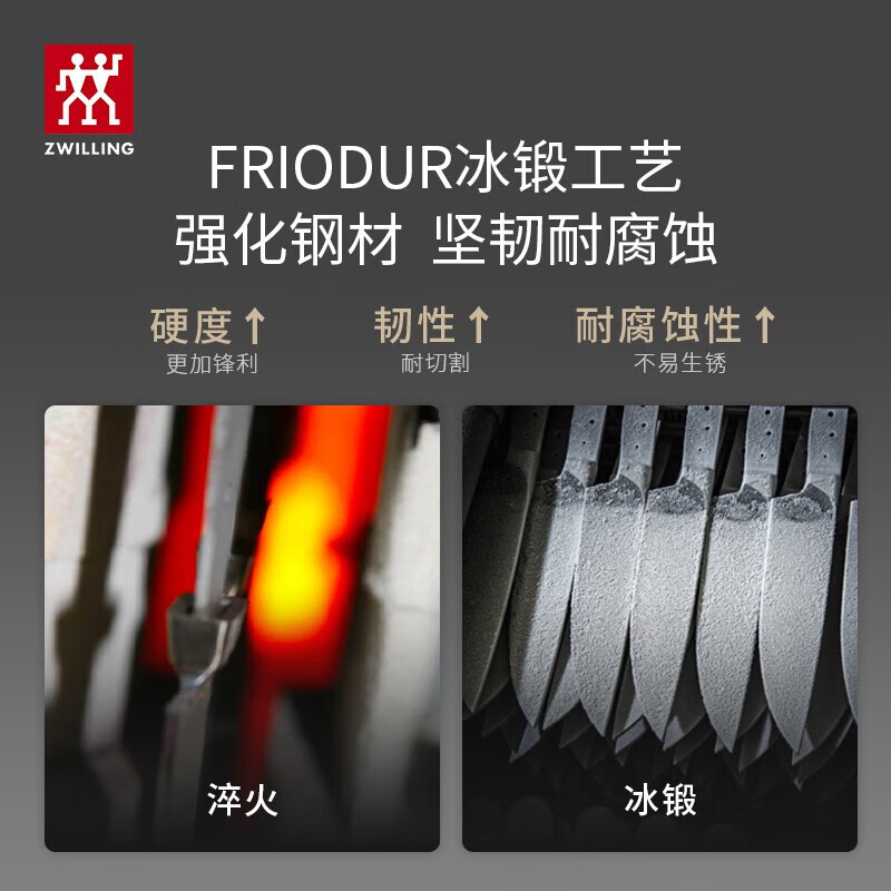 双立人 德国刀具红点两件套锋利家用不锈钢厨房水果刀切片菜刀组合 15cm+18cm高清大图