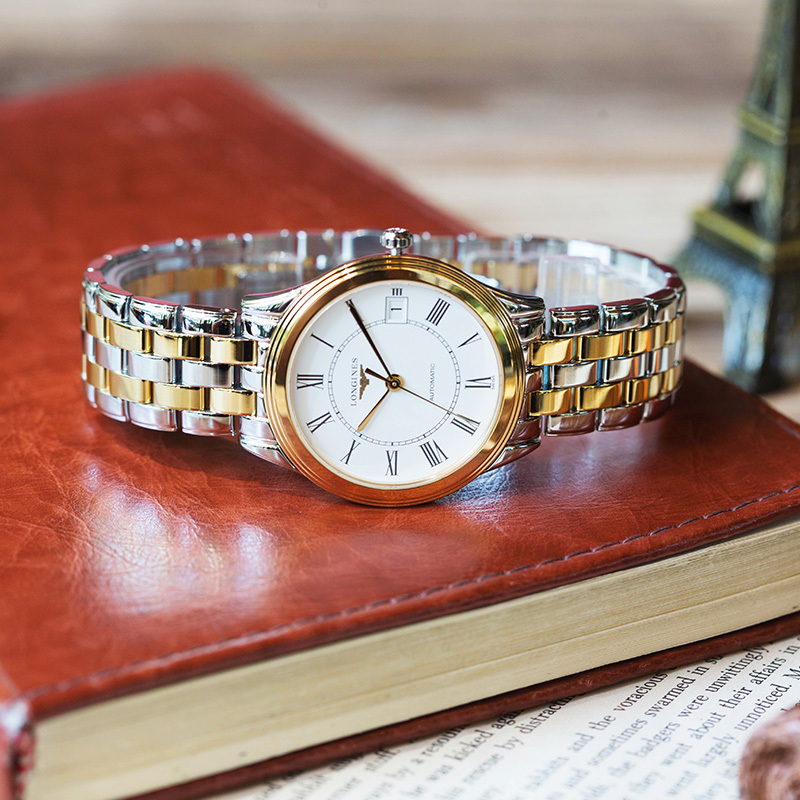 LONGINES 浪琴 军旗系列 金银搭配 机械男表