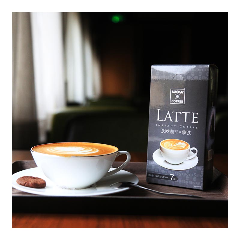 [苏宁超市]沃欧咖啡(WOW COFFEE) 经典拿铁即溶咖啡105g(15g*7条) 速溶系列高清大图